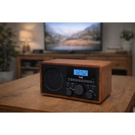SAMI Radio Vintage Multimedia 2 Bandas AC/BAT con Reloj Digital