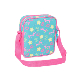 Bolso Bandolera Gabby's Dollhouse Confetti Rosa Turquesa 16 x 18 x 4 cm