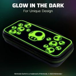 PDP Estuche de transporte PDP 1 UP Glow In The Dark para Nintendo Switch, color negro PDP0708056070076