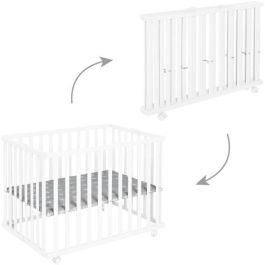 Roba ROB4005317339061 Parque Infantil Plegable Little Stars 75x100cm Altura Regulable 4 Ruedas Freno Madera Blanca Diseño Estrellas Precio: 200.88999953. SKU: B13N4S53SP