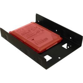 Inter-Tech 88885232 Adaptador de Montaje 2x 2.5" a 3.5" Negro, Panel Frontal de Acero