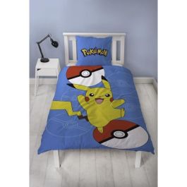 Pokemon AAAUX72070 - Juego de Cama Pikachu III de Microfibra - 1 Funda Nórdica 140x200 cm + 1 Funda de Almohada 63x63 cm