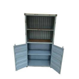 DKD Home Decor Estantería Vintage Contenedor Azul Celeste 44 x 168.5 x 87 cm Metal y MDF con 2 Puertas