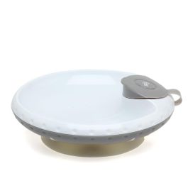 KioKids Plato Térmico Con Ventosa Antivuelco Geogrey Para Bebés +4 Meses Gris