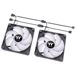 Thermaltake CT140 ARGB Sync - Pack 2 Ventiladores de Carcasa de PC, Hidráulico, 500-1500 RPM, Negro