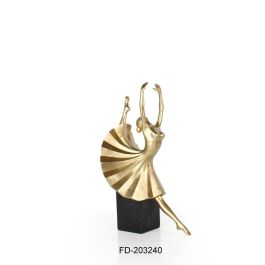 DKD Home Decor Figura Decorativa Moderna de Bailarina Artística en Resina, Acabado Dorado y Negro, 16 cm Largo, 33.5 cm Alto, 20 cm Ancho Precio: 33.98999989. SKU: S3039620