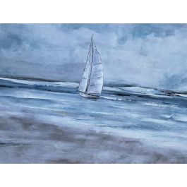 DKD Home Decor Cuadro Mediterraneo Azul Beige Lienzo MDF 2.8 x 80 x 120 cm (2 Unidades)