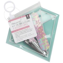Cosmetic Club Juego de Manicura 3 Piezas con Lima, Tijeras y Cortaúñas en Bolsa Zip