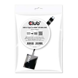 Club 3D Adaptador USB 3.1 Typ C a HDMI 2.0 UHD 4K 60Hz HDR Activo Negro