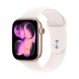 Apple MEU04ZRA Watch Series 11 GPS - Caja de aluminio oro rosa 42 mm - Correa deportiva rosa claro Talla S/M