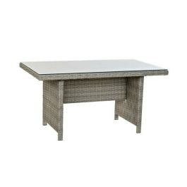 DKD Home Decor Sofá de Jardín y Terraza Gris 204x267x90 cm Set 4 Piezas Desmontable con Cojines Ratán Sintético