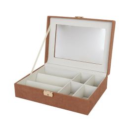 Caja para Relojes Versa Rojo Poliéster Madera MDF 11,5 x 8 x 21 cm