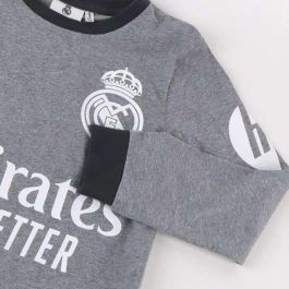 Cerdá Pijama Largo Single Jersey Real Madrid para niños de 12 años Color Gris