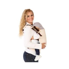 KioKids Portabebés Ergonómico: Mochila Crecimiento Sano, Postura M y C, para Bebés +4 Meses, con Capucha y Protectores Lavables - Beige-Marrón KioKids Portabebés Ergonómico: Mochila Crecimiento Sano, Postura M y C, para Bebés +4 Meses, con Capucha y Protectores Lavables - Beige-Marrón