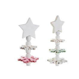 DKD Home Decor Árbol de Navidad de Fantasía, Colores Verde y Rosa, Fabricado en MDF. Medidas: 14 x 51 x 14 cm (Pack de 2 Unidades)