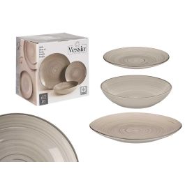 Set Vajilla 12 Pcs Espiral Gris Vessia 28X29CM (2 Unidades)