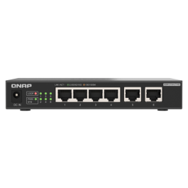QNAP QSW-2104-2T-R2 Switch No Administrado 10G Ethernet, 4 Puertos 2.5GbE + 2 Puertos 10GbE, Escritorio Negro