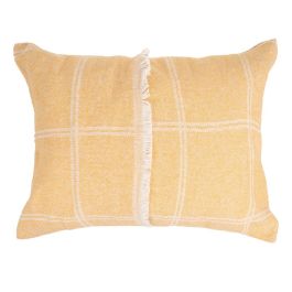 Cojín Cuadros Mostaza Algodón-Poliéster 70 X 50 cm