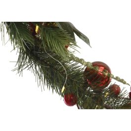 DKD Home Decor Guirnalda de Navidad Tradicional Verde y Rojo con 40 luces LED, 150 cm de Largo, Funciona con Pilas AA - Pack de 2 Unidades