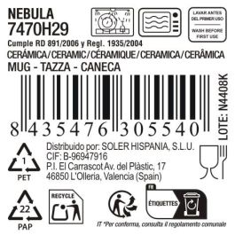 La Mediterranea Mug "Nebula" 410 ml ø9.5x10.7 cm (18 Unidades)