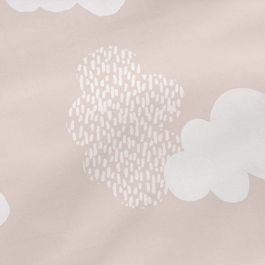 Funda de almohada HappyFriday Basic Kids Clouds Rosa 80 x 80 cm