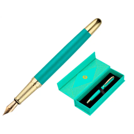 Belius Pluma Soirée Art Deco Turquesa y Dorado Tinta Azul Caja de Diseño Precio: 14.69000016. SKU: B1AK45F6PG