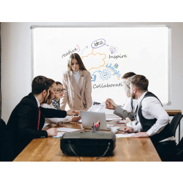 Q-connect Pizarra Blanca Laminada con Marco de Aluminio 200x100 cm