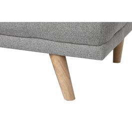 DKD Home Decor Sofá Cama Scandi de Poliéster y Rubberwood Gris 80 x 76 x 172 cm
