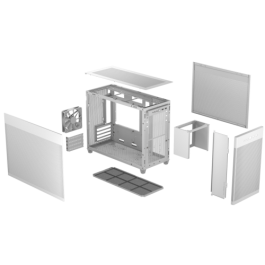 ASUS Prime AP201 MicroATX Mini Torre Blanco - Compatible con ATX, Ventiladores 120mm/140mm, Gestión de Cables