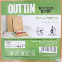 Quttin Tabla de Cortar de Bambú, 34 x 24 x 1.5 cm (12 Unidades)