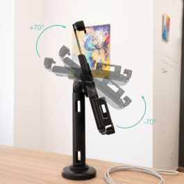 TooQ TQTDS0812 Soporte Antirrobo de Mesa/Pared para Smartphone/Tablet 7.9"-10.5" Ajustable Profesional Negro