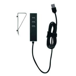Adaptador 3 conectores usb a con fijación 1,5 m negro Adaptador 3 conectores usb a con fijación 1,5 m negro