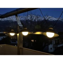 Luna AUC1728677356894 Guirnalda solar 5 m negra 10 bombillas 50 lúmenes recargable USB