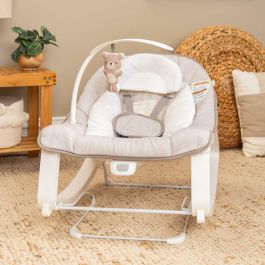 Ingenuity ING17499 Mecedora para bebé 3 en 1 Keep Cozy - Linden - 3 posiciones, arco con peluches extraíbles, hasta 18 kg