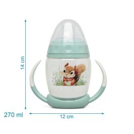 KioKids Taza Aprendizaje Ardilla Asas Bebé Color Salvia 270 mL Colección Honey