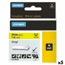 Cinta Laminada para Rotuladoras Rhino Dymo ID1-24 24 x 5,5 mm Negro Amarillo Vinilo Autoadhesivas (5 Unidades) Precio: 128.99000026. SKU: S8424185