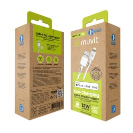 muvit for change cable USB a Lightning MFI 2,4A/12W 3m blanco
