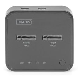 Digitus Estación Acoplamiento Dual M.2 NVMe SSD USB-C 3.2 Gen 2 Negro con Lector SD Tarjetas 10 Gbit/s