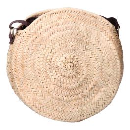 Basics Bolso Redondo de Palma con Asa Regulable de Piel Cierre Cremallera Nylon