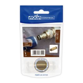 Aqua Control Conector Rápido Prolongación Latón Zincado para Unir 2 Mangueras