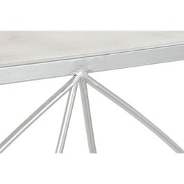 DKD Home Decor Consola Chic de Metal y Mármol Plateado Blanco 100 x 33 x 78 cm