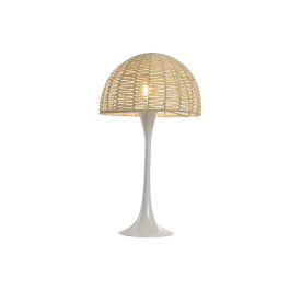 DKD Home Decor Lámpara de Sobremesa Urban Seta Metal y Cuerda, Blanco Natural, 40x73x40 cm, Tipo E27