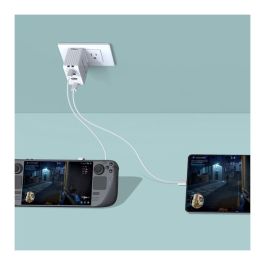 AVERMEDIA GC313Pro Cargador GaN 100W con USB Tipo C Carga Rápida Power Delivery 3.0 Blanco Cable 2m