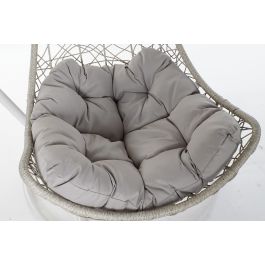 DKD Home Decor Sillón Colgante para Terraza y Jardín Gris Claro Ratan Sintético Metal Poliéster 82 x 75 x 125 cm