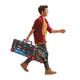 Tachan Camión XL Portacoches Diecast con 12 Coches, Camión Pequeño y Set de Señales de Tráfico para Niños +3 Años