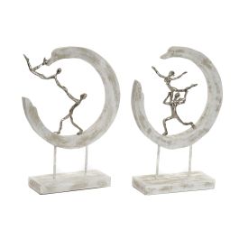 DKD Home Decor Figura Bailarines Moderno Mango Aluminio Plateado Blanco 10x47x32.5 cm Pack 2 Unidades Precio: 73.50000042. SKU: S3039495