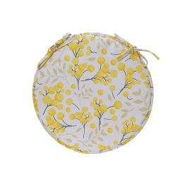 KSD Cojín redondo de poliéster estampado para exterior, Ø39 x 4 cm, resistente a los rayos UV y repele el agua, desenfundable con cintas Precio: 6.69000046. SKU: B1JE6N3CTY