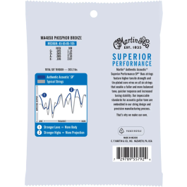 MARTIN Authentic Sp Bass 92/8 Phosphor Bronze Medium 45-105 Cuerdas para Bajo Acústico