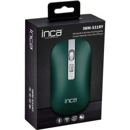 INCA Maus IWM-531RY 1600 DPI Wireless & Bluetooth con Batería Recargable - Verde