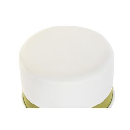 DKD Home Decor Reposapies Urban Blanco Verde de Metal y Poliéster 40x40x40 cm
